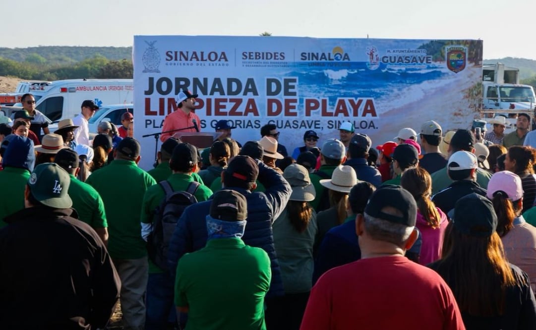 Realizan jornada "Sinaloa, limpia tus playas" en 11 municipios; buscan proteger el medio ambiente.
Foto: Especial.