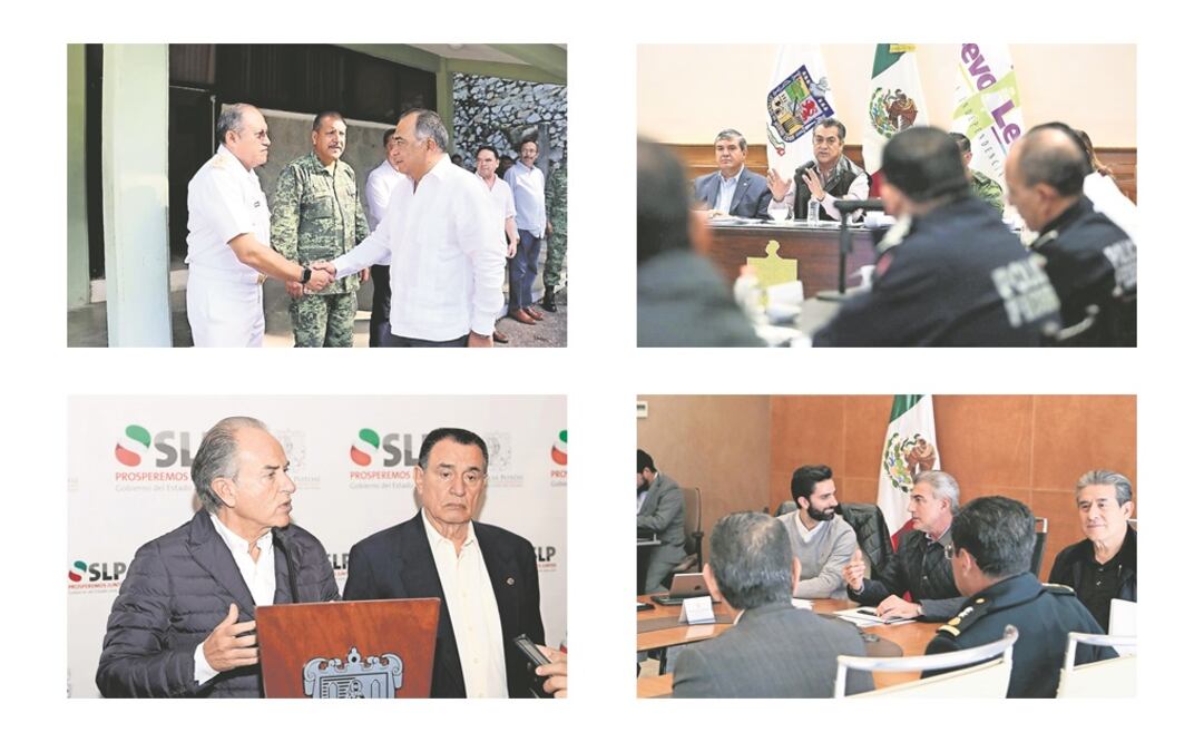 Los gobernadores Héctor Astudillo, Jaime Rodríguez, Juan Manuel Carreras y Antonio Gali encabezaron la instalación de las mesas de trabajo en sus entidades. (FOTOS: ESPECIAL Y CORTESÍA DE GOBIERNOS DE SLP Y PUEBLA)