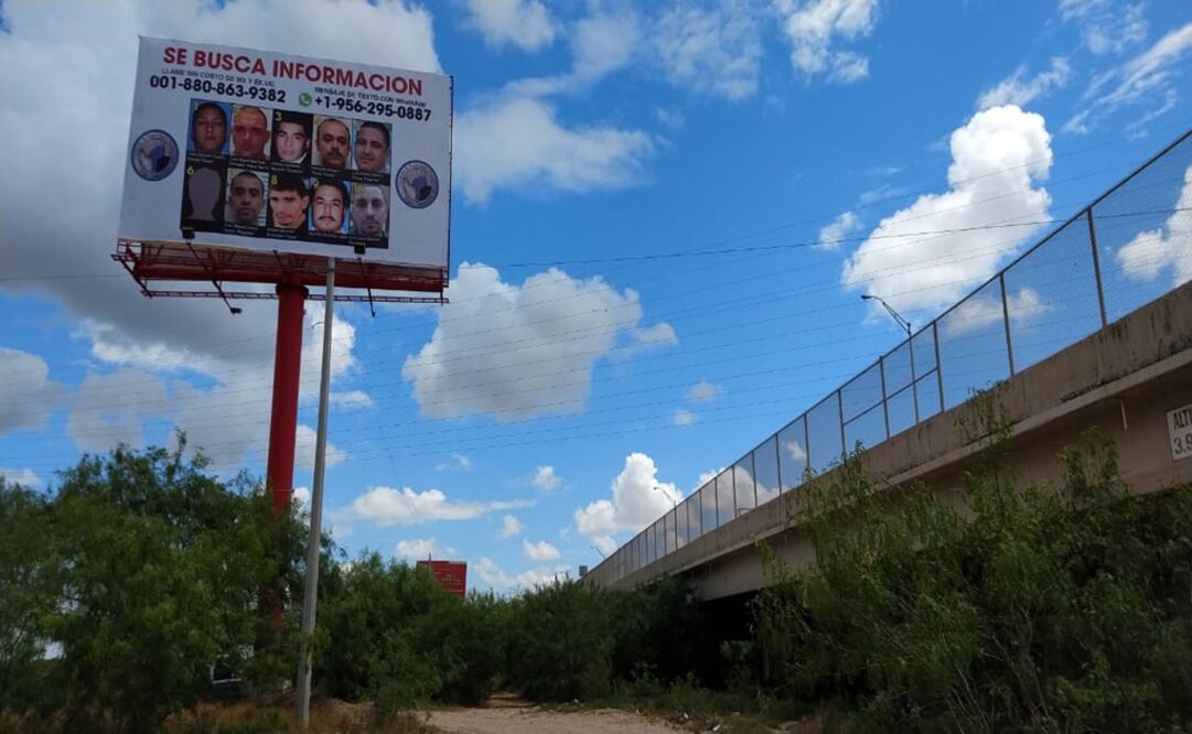 Espectacular en Tamaulipas con identidades de los criminales más buscados. Especial