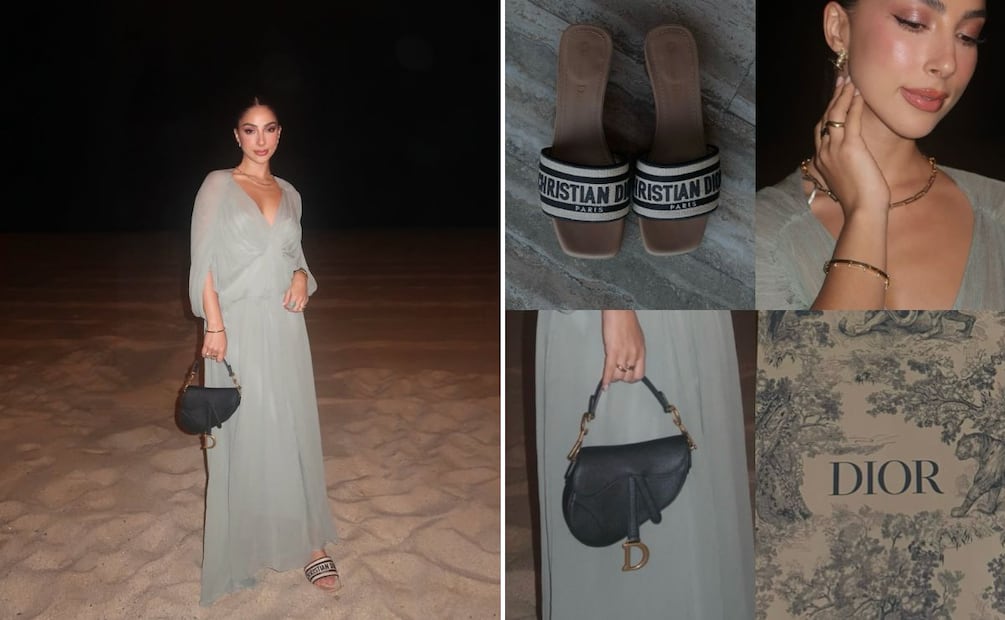 María Chacón suele elegir maxivestidos para cenas en la playa. Foto: Instagram @oficialmariachacon