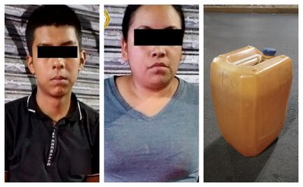 Capturan a huachicoleros en Iztapalapa; mujer y joven vendían gasolina de forma ilegal