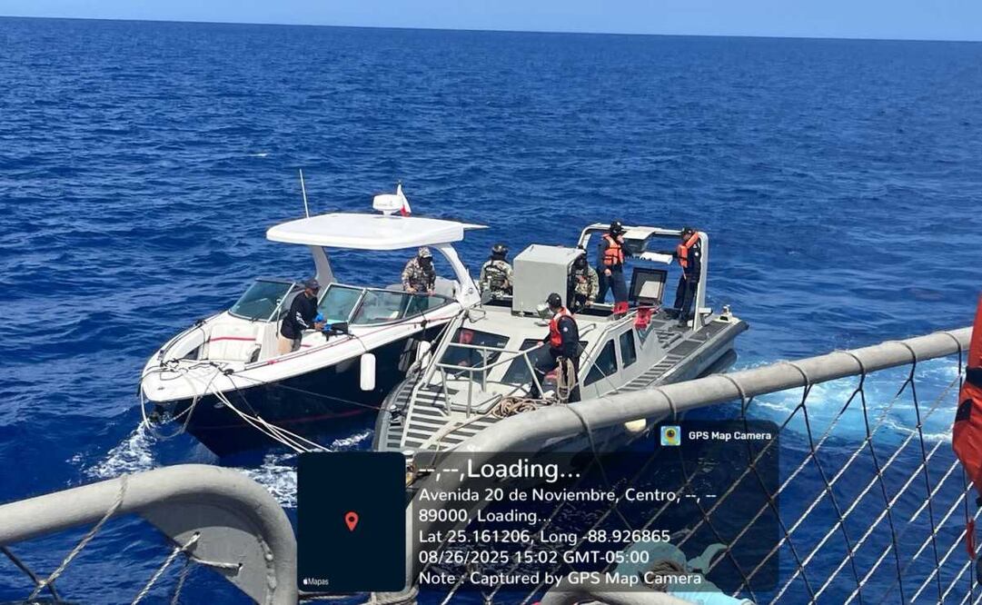 Marina localiza embarcación “CHULETA” extraviada y a dos tripulantes este martes 26 de agosto de 2025. Foto: Especial