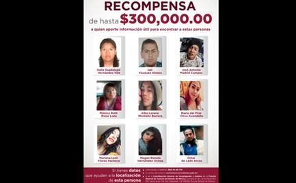 Fiscalía de Edomex ofrece hasta 300 mil pesos por información de 9 personas desaparecidas