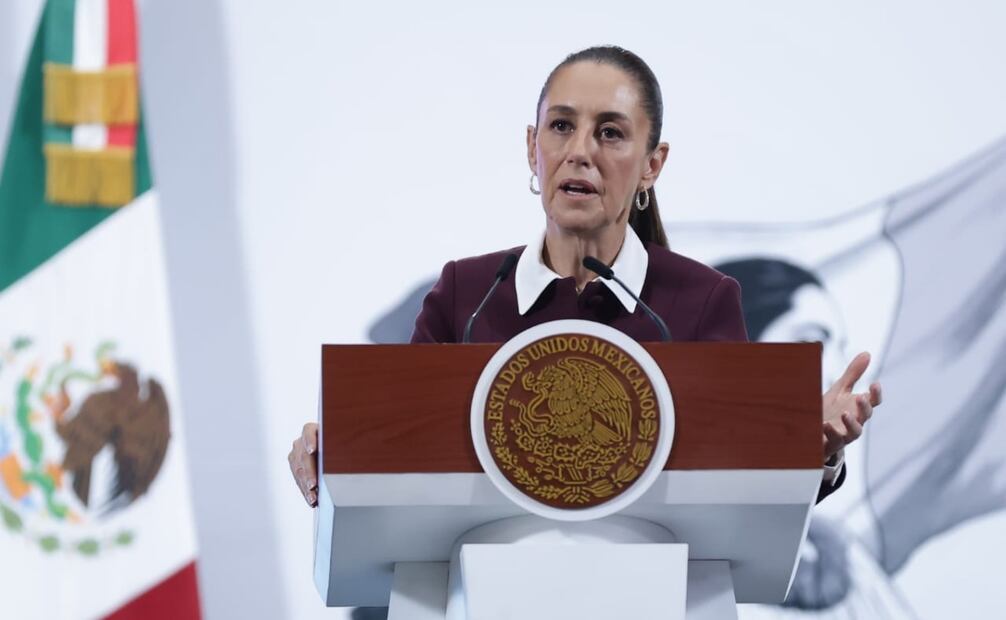 La Mandataria federal aseguró que el Plan México “se conoce ya en todo el mundo”, y destacó las inversiones que se han hecho en el país, como la reciente de BBVA de 200 mil millones de pesos. Foto: Fernanda Tojas / EL UNIVERSAL
