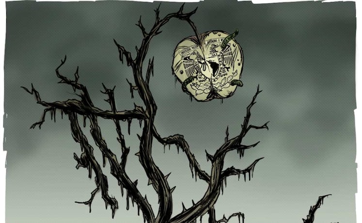 Fruto del árbol enfermo. Cartón de GALINDO