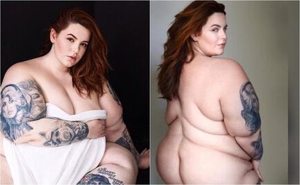 Modelo de tallas grandes se desnuda