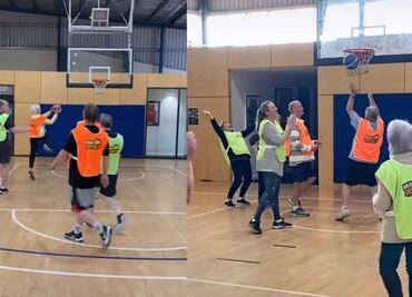 Abuelitos se vuelven virales en TikTok jugando basquetbol