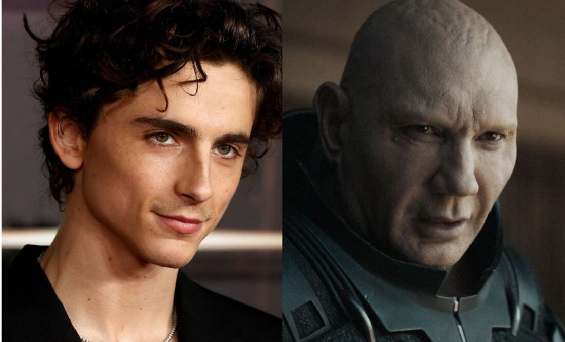 Timothée Chalamet y Dave Bautista. Fuente: Instagram @tchalamet_captainofmysoul y @davebautista