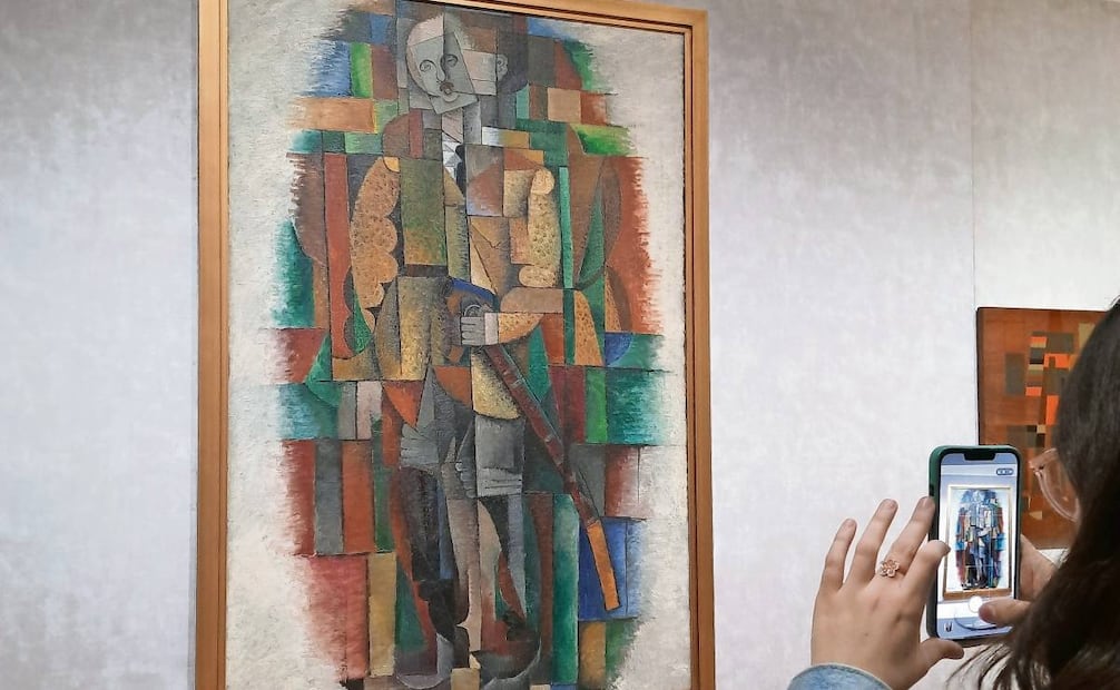 La obra más antigua es El grande de España (El ángel azul o El caballero ) (1914), de Diego Rivera.Foto: Frida Juárez / EL UNIVERSAL