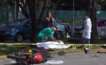Repartidor en moto da vuelta prohibida y provoca muerte de otro motociclista en Coyoacán