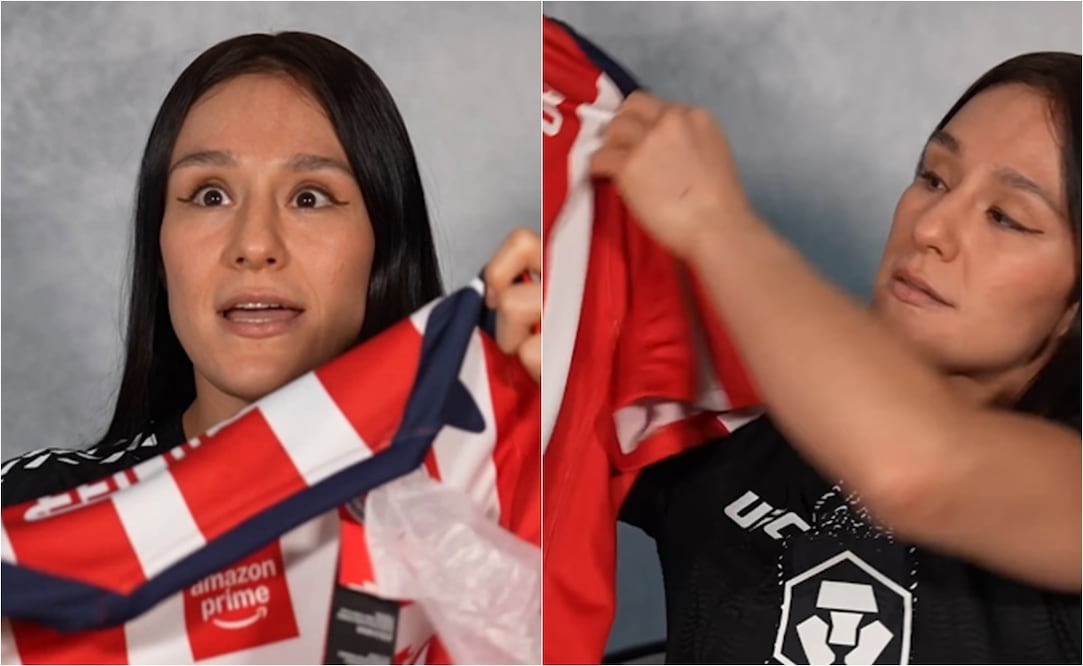 Alexa Grasso recibió una playera del Guadalajara. FOTO: Capturas de video