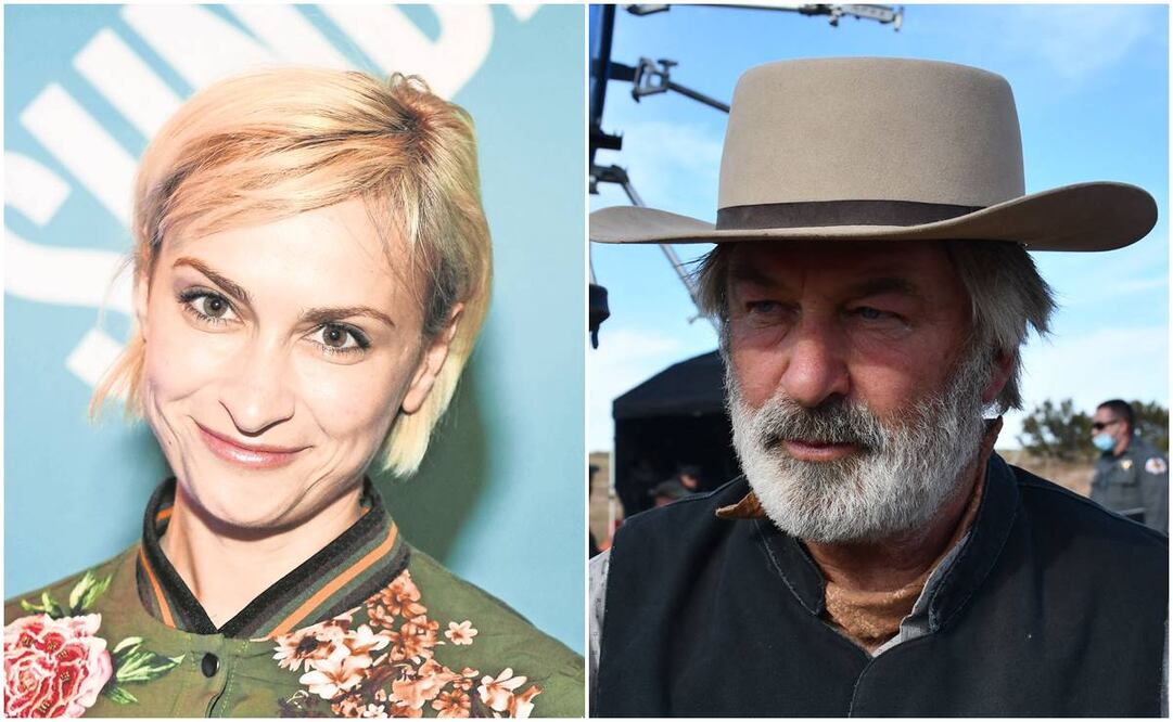 Halyna Hutchins y Alec Baldwin. Archivo AFP.