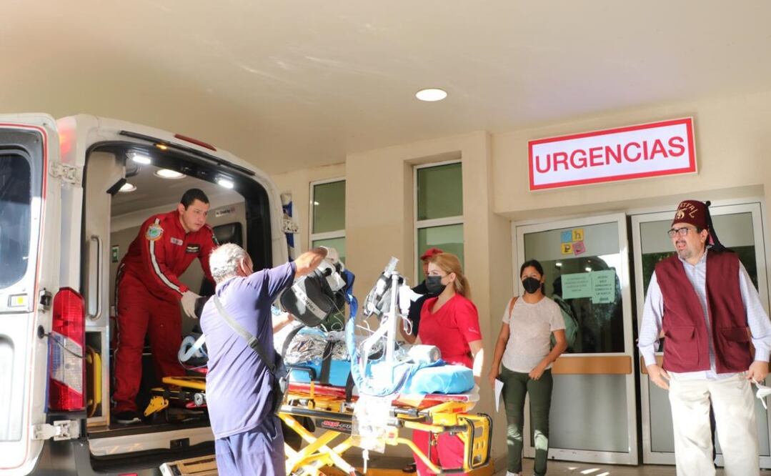 El menor de edad fue trasladado en una ambulancia aérea al hospital Shriners de Sacramento, California, en Estados Unidos. Foto: Especial