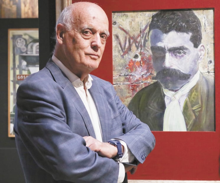 El pintor Antonio Sedano presentó la exposición pictórica Zapata: La mirada de México, en la Cámara Baja. Foto: ESPECIAL