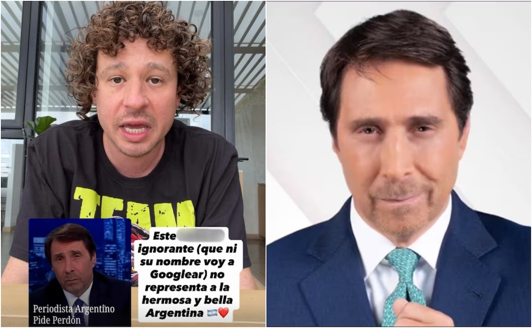 Luisito Comunica compartió a redes sociales su opiniones sobre Eduardo Feinmann, el periodista argentino que dijo detestar a los mexicanos. Foto: Instagram @luisitocomunica y @eduardofeinmann