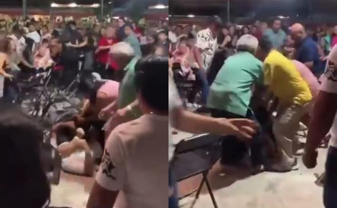 Varios padres de familia pelearon en un evento escolar en Yucatán, por lo que tuvo que ser cancelado (28/02/2025). Foto: Especial