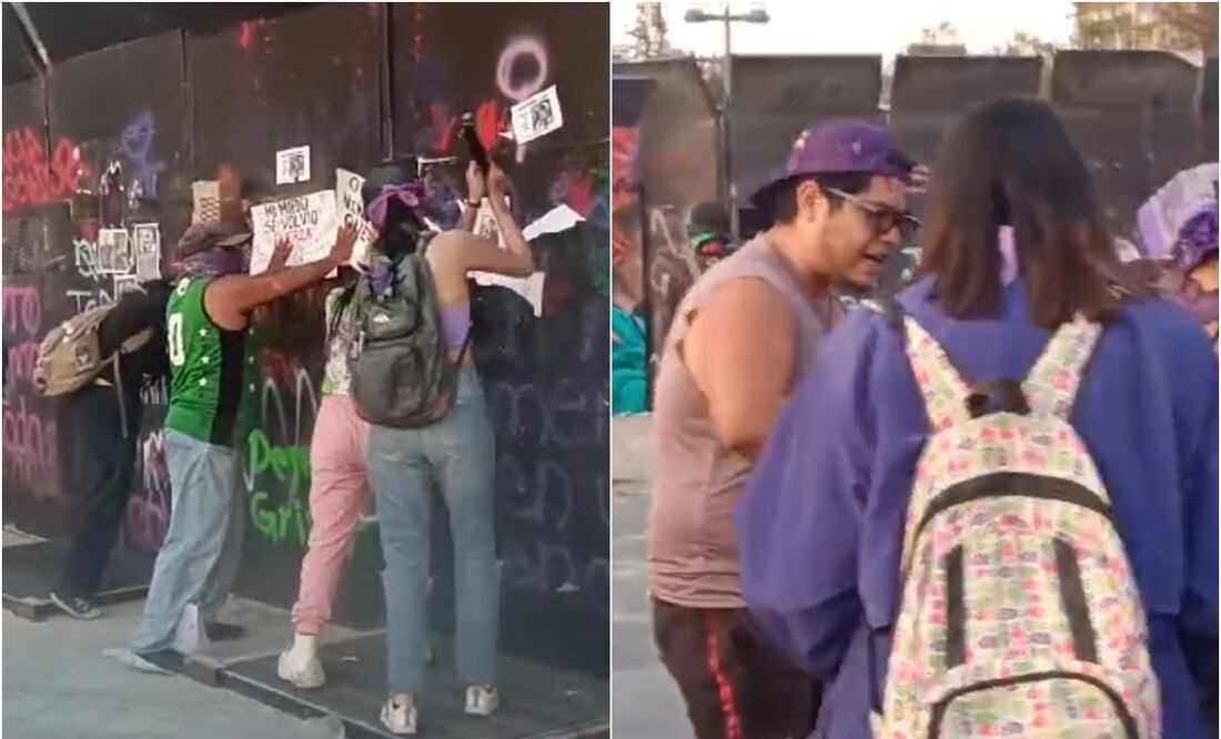 Captan a hombres causando destrozos en marcha del Día de la Mujer. Foto: Especial