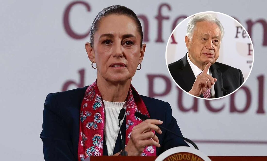 Conferencia matutina de la presidenta Claudia Sheinbaum en Palacio Nacional este 30 de septiembre del 2025 y Manuel Bartlett. Fotos: Berenice Fregoso / EL UNIVERSAL y Especial