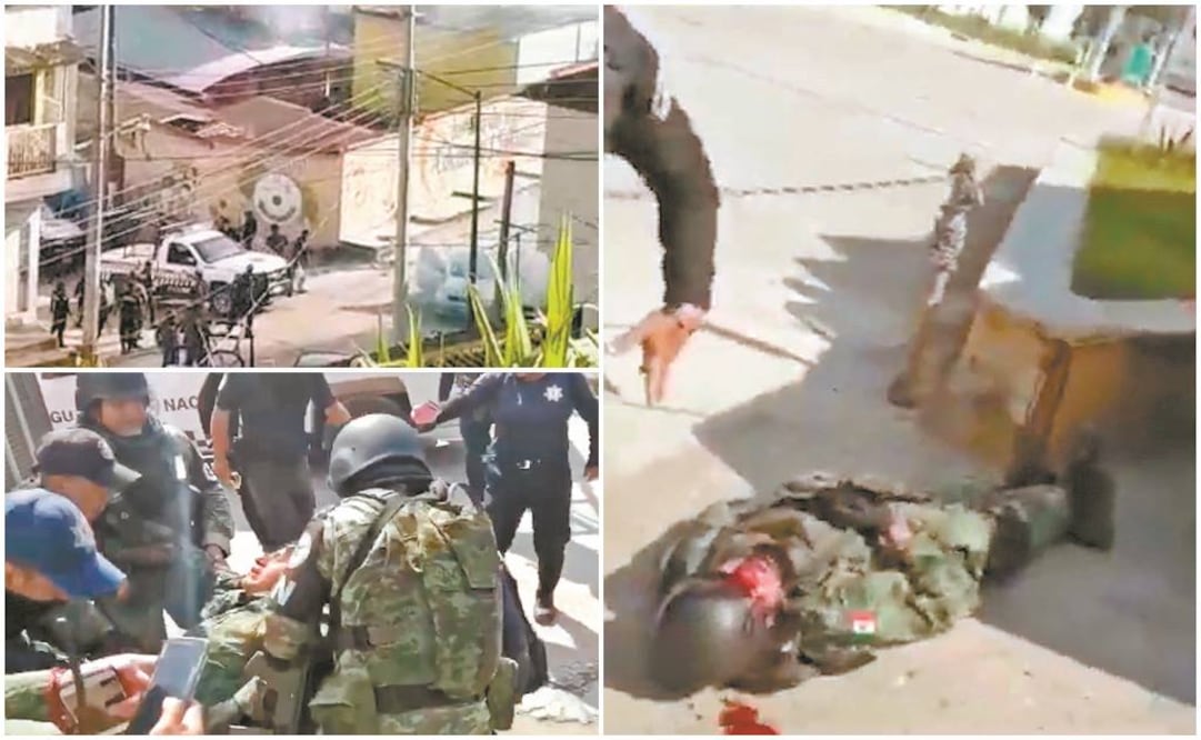 Operativo fallido. Elementos de la Guardia Nacional fueron atacados en el municipio de Bochil; uno recibió un disparo en la cara. Fotos/ESPECIALES