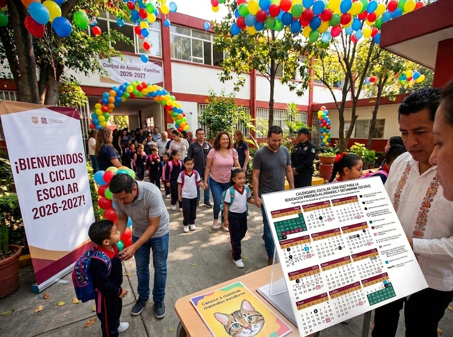 SEP publica calendario oficial del ciclo escolar 2026- 2027. Foto: Creada con IA