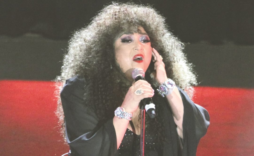 Amanda apareció ante su público vestida de negro. Foto: CARLOS MEJÍA. EL UNIVERSAL