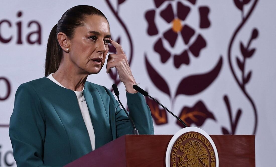 La presidenta Claudia Sheinbaum en su conferencia matutina del 17 de marzo de 2025. Foto: Berenice Fregoso/EL UNIVERSAL