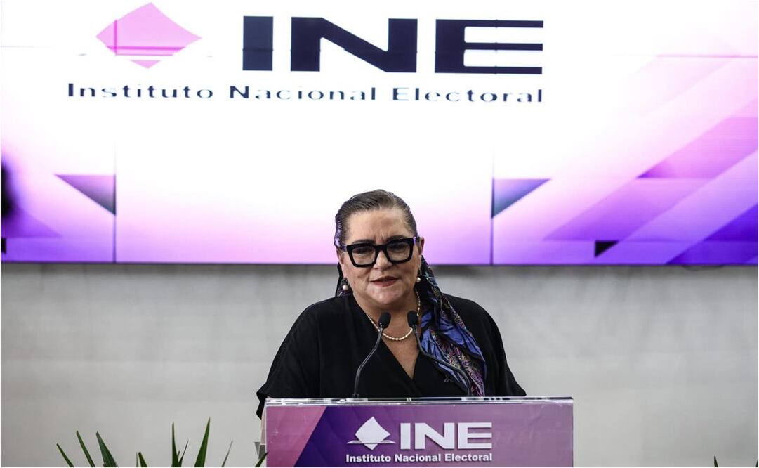 Guadalupe Taddei, consejera presidenta del INE, en conferencia de prensa este 17 de octubre del 2024. Foto: Gabriel Pano/EL UNIVERSAL