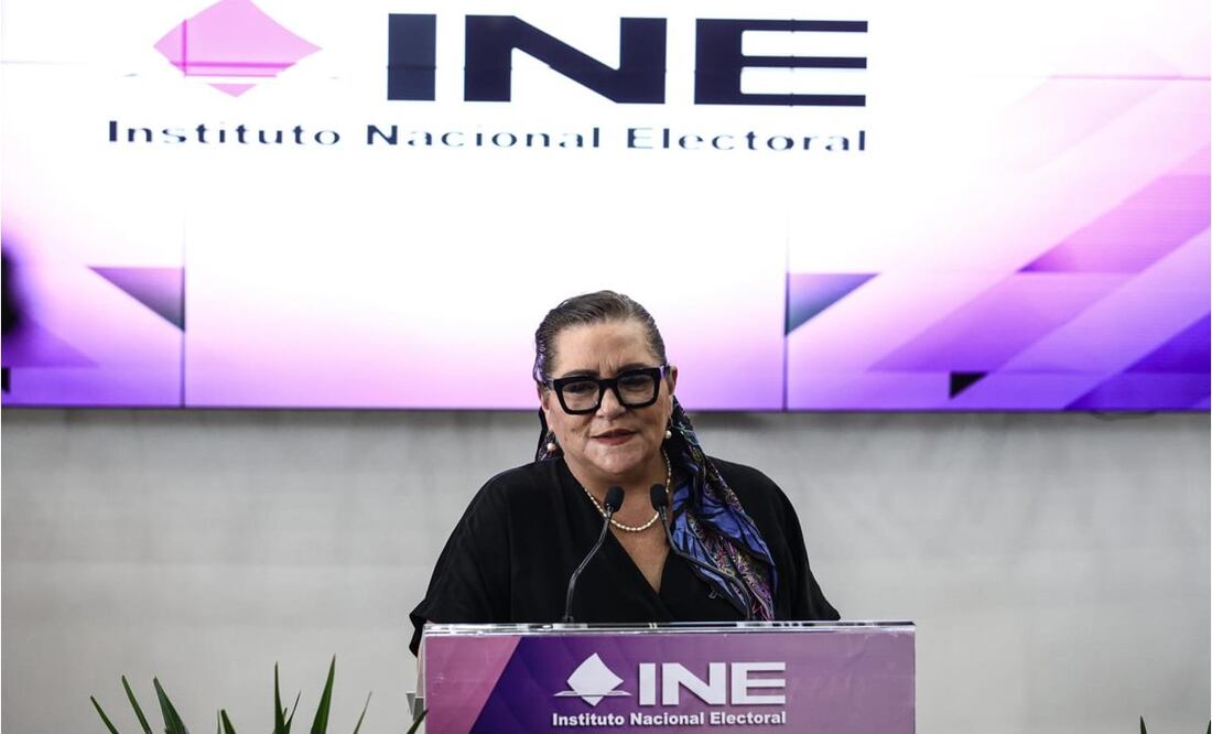 Guadalupe Taddei, consejera presidenta del INE, en conferencia de prensa este 17 de octubre del 2024. Foto: Gabriel Pano/EL UNIVERSAL