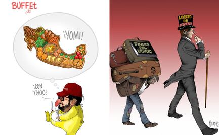 Vacaciones lujosas de la 4T; los mejores cartones de la prensa nacional que doblan a la austeridad