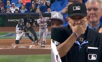 El umpire mexicano Alfonso Márquez abandonó el Bravos vs Marlins luego de dos pelotazos en la cara