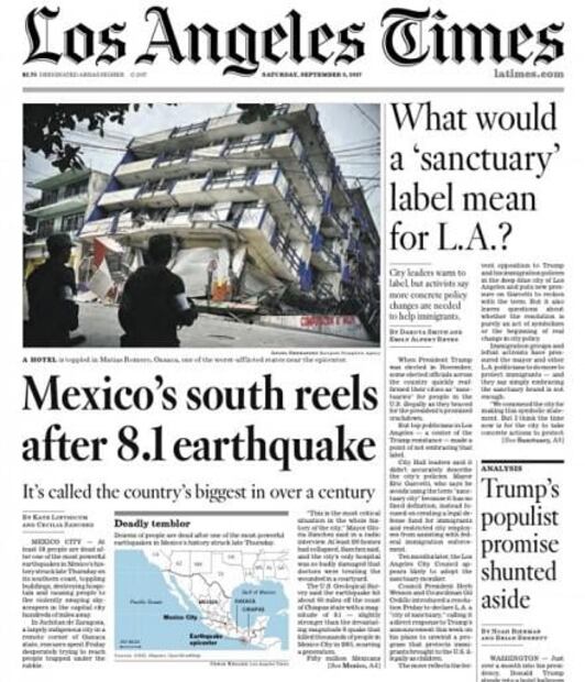 Prensa internacional destaca preparación y reacción de México ante sismo