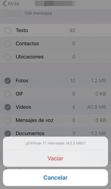 Cómo liberar espacio de WhatsApp en tu celular