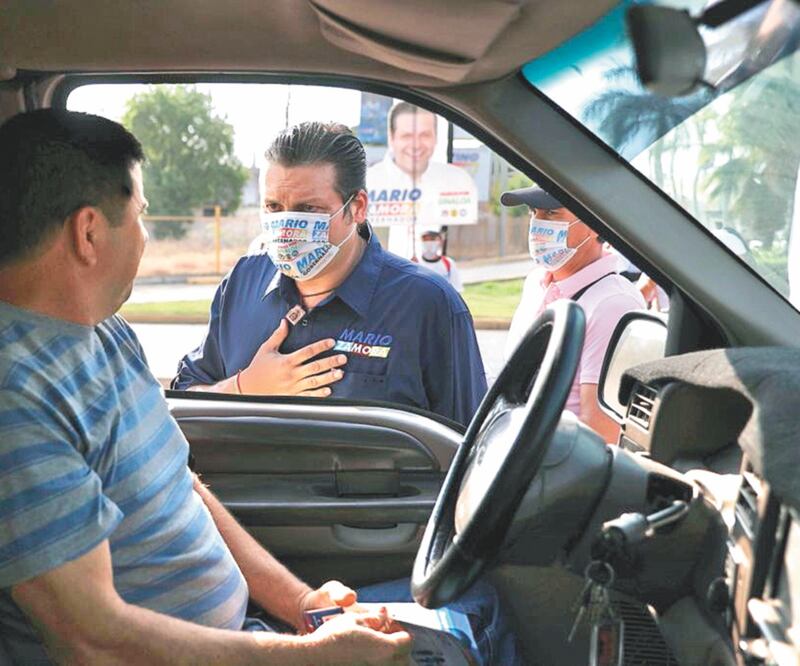 Mario Zamora Gastélum, candidato al gobierno de Sinaloa, recorrió las calles de Culiacán para hablar directamente con la gente y presentarle sus propuestas de trabajo en caso de ganar la gubernatura. Foto: Especial