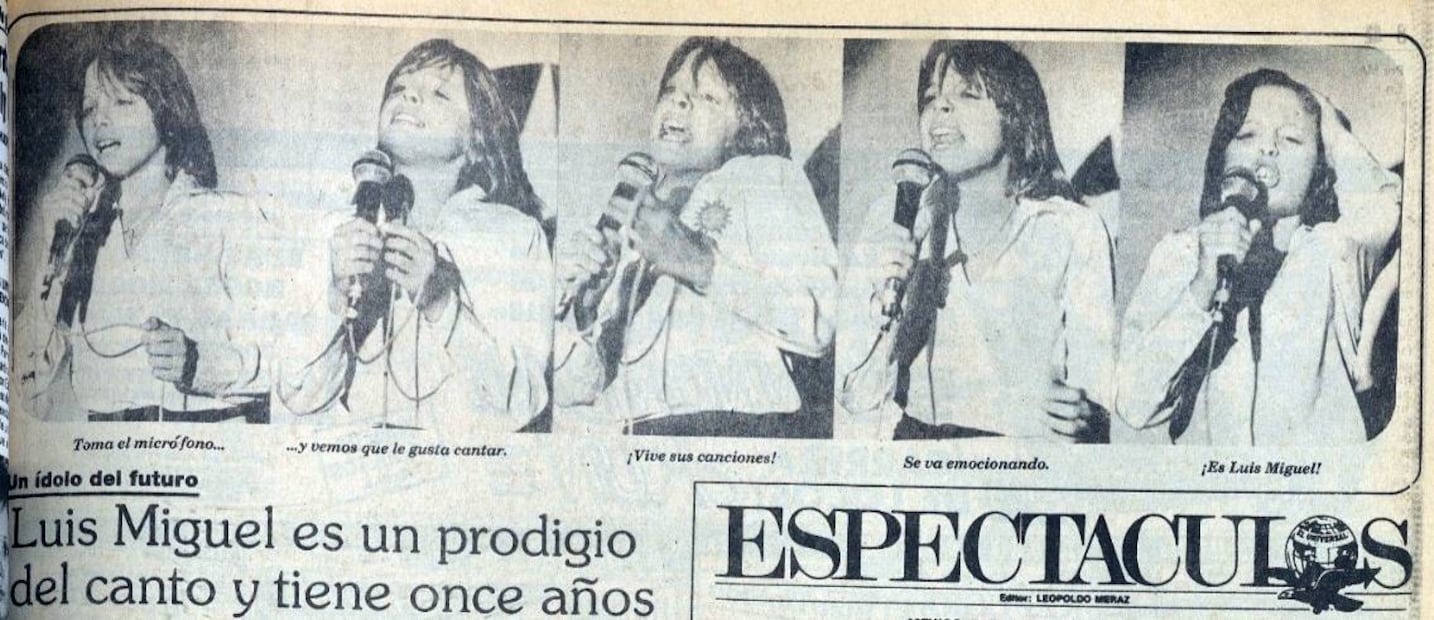 Luis Miguel, la estrella infantil en 1982. 
Hemeroteca EL UNIVERSAL.