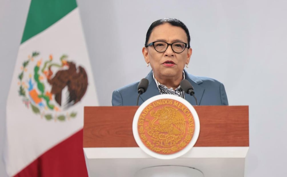 Rosa Icela Rodríguez, secretaría de Gobernación (Segob) durante conferencia de prensa de la presidenta Claudia Sheinbaum desde Jalisco (06/03/2026). Foto: Presidencia