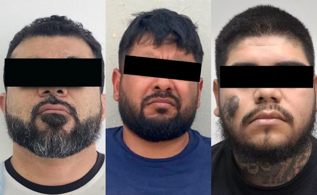 Jesús Guadalupe "N", Salu Francisco Hernández Tenorio "El Ponchis" y Antonio Alfaro Jr., detenidos en las últimas horas. Foto: Especial