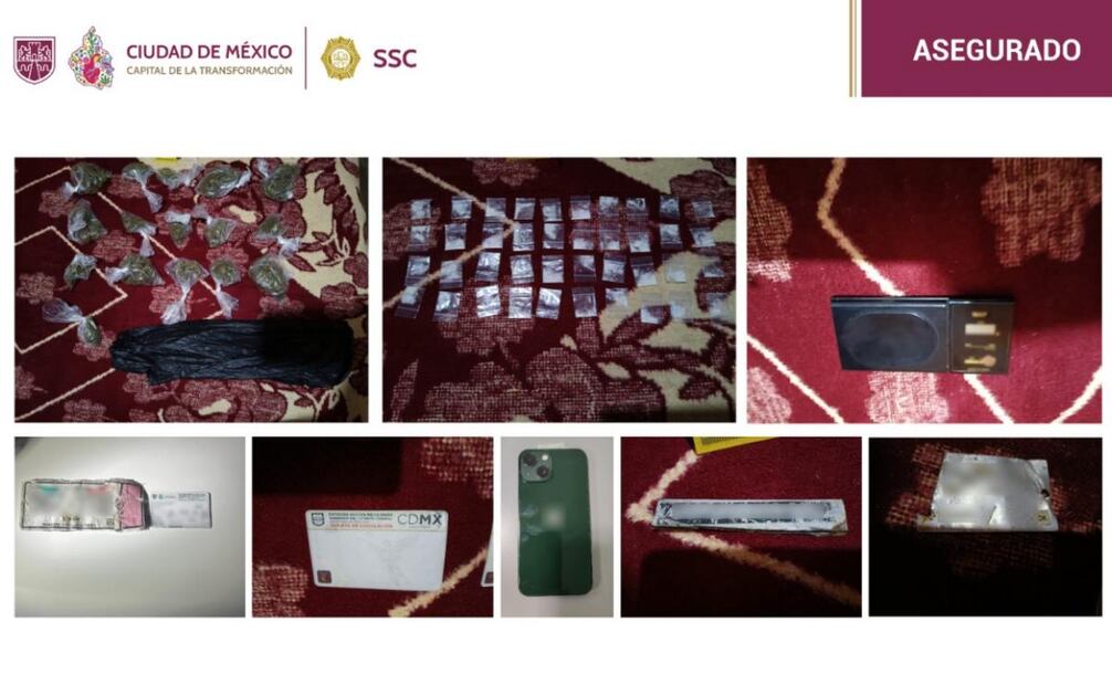 Elementos asegurados (09/12/2024). Foto: Especial