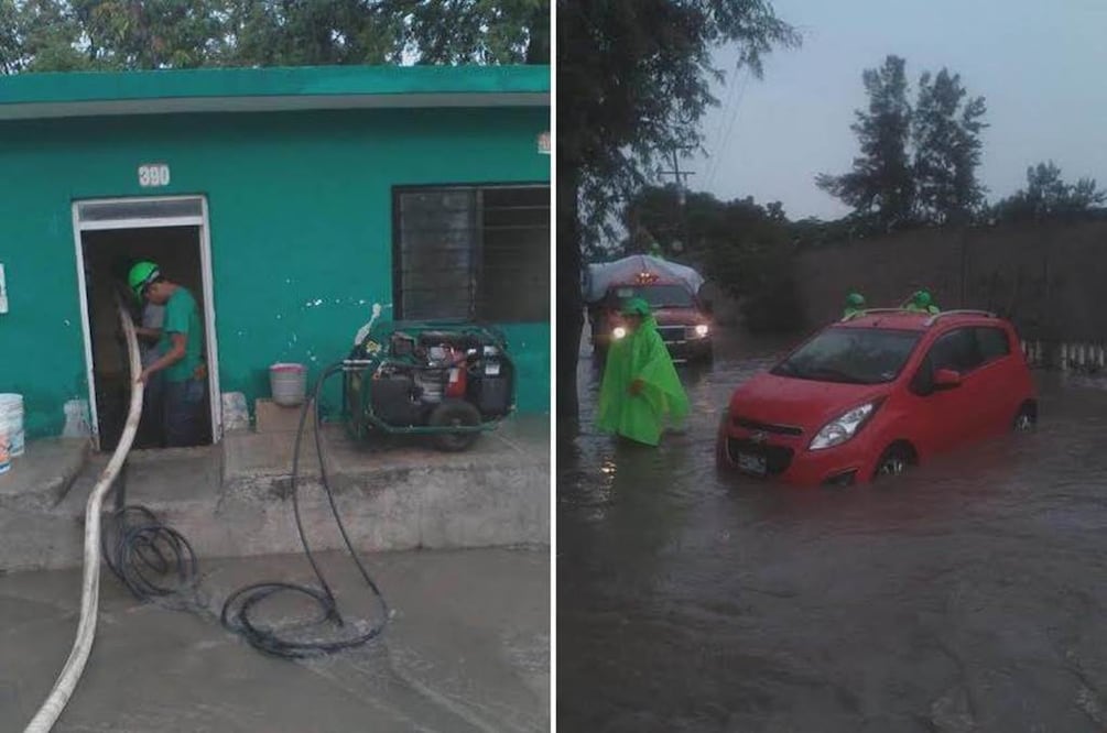 Viviendas inundadas y autos varados fue el resultados de las lluvias registradas esta tarde en Tuxtla Gutierrez. (Foto: Especial)