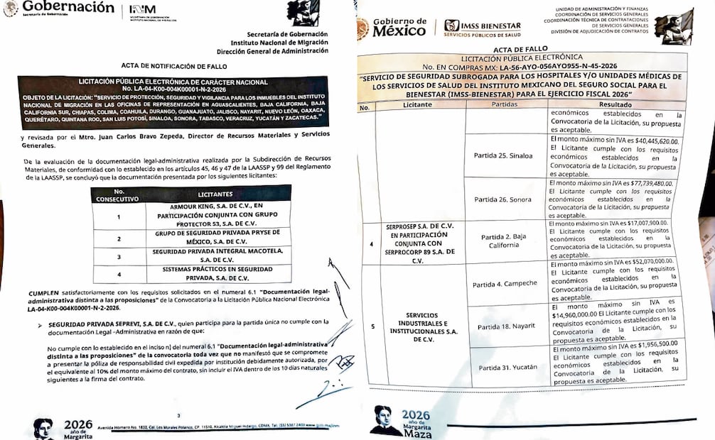 Las compañías ganadoras de contratos de seguridad están encabezadas por Sandalio Sainz, representante de Serprosep, y Jorge Alberts, socio de Raúl Rocha Cantú.
