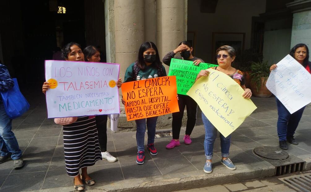 Protesta por falta de medicamentos oncológicos en Oaxaca. Foto: Edwin Hernández