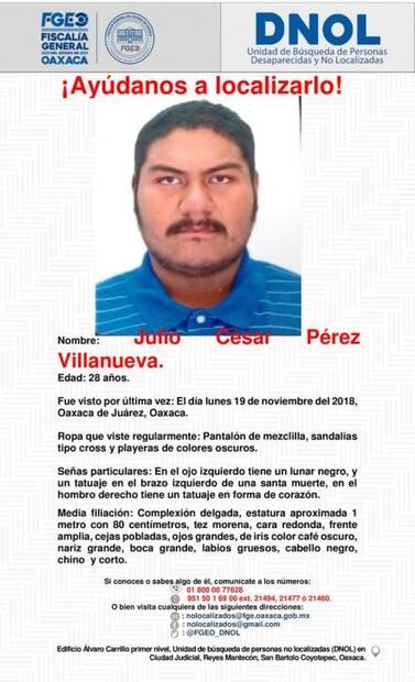 Durante noviembre se reportaron 31 desaparecidos en Oaxaca