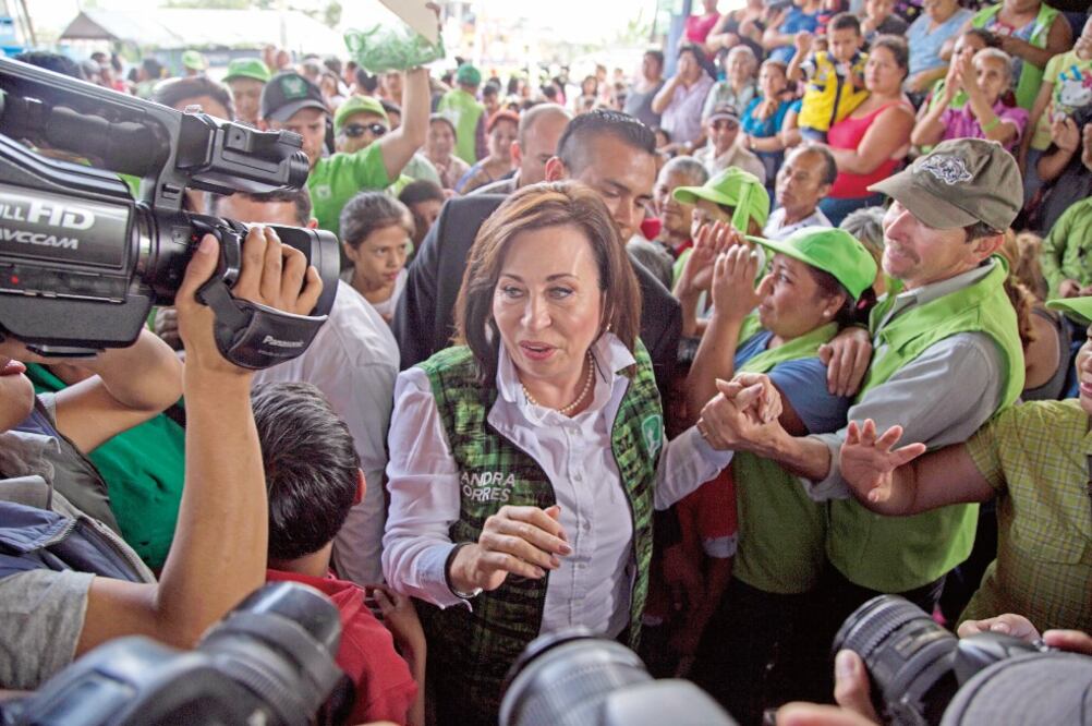 La ex primera dama Sandra Torres, durante su último acto de campaña, en el barrio guatemalteco de El Amparo. Foto: AP