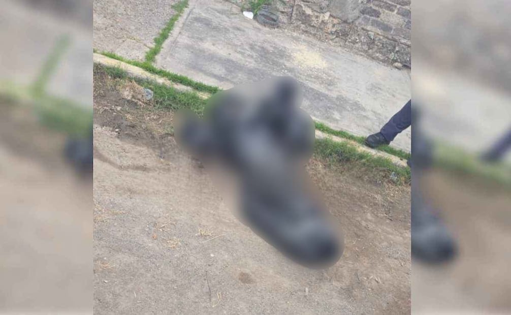 Agentes de la Policía Municipal llegaron al sitio luego de que los vecinos reportaron la presencia de un bulto. Foto: Especial