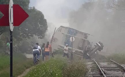 Descarrila vagón de tren en Veracruz; descartan heridos