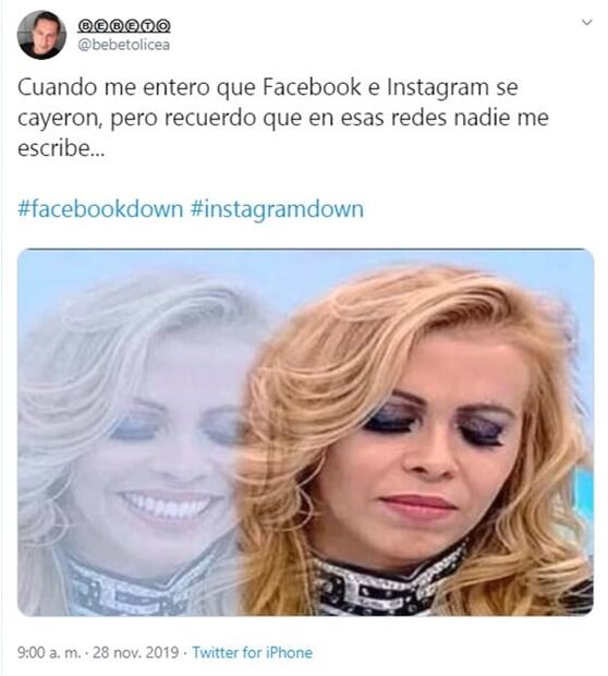 Facebook e Instagram se caen y los memes no tardan en aparecer 