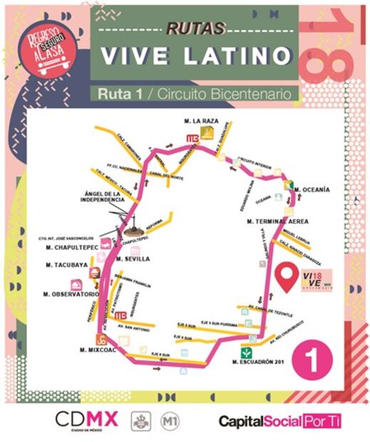 Mapas. Implementan transporte nocturno para asistentes al “Vive Latino”