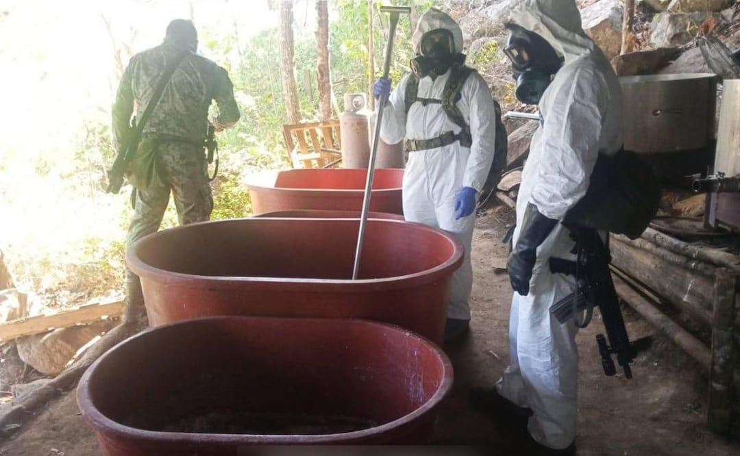 Desmantelan narcolaboratorio en Guerrero ligado a célula delictiva "Los Arreola" (07/03/2026). Foto: Especial