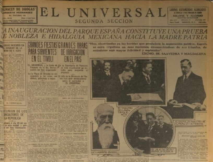 A 98 años de la inauguración del Parque España 