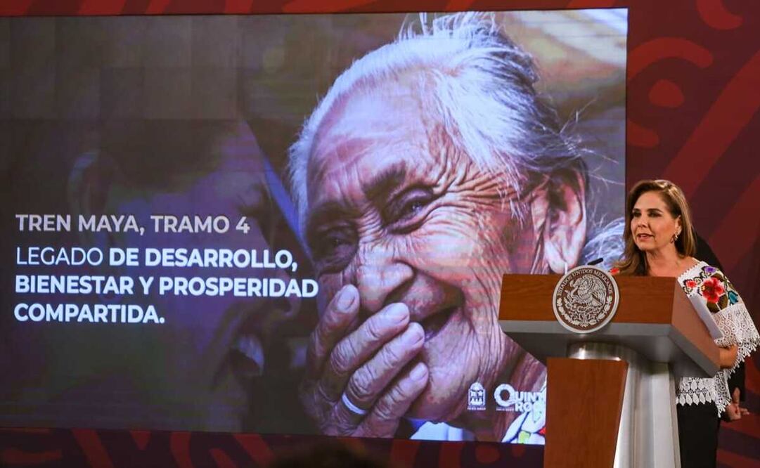 La gobernadora Mara Lezama destacó que se han creado 109 mil empleos en los cinco estados por donde se construye el Tren Maya. Foto: Hugo Salvador / EL UNIVERSAL
