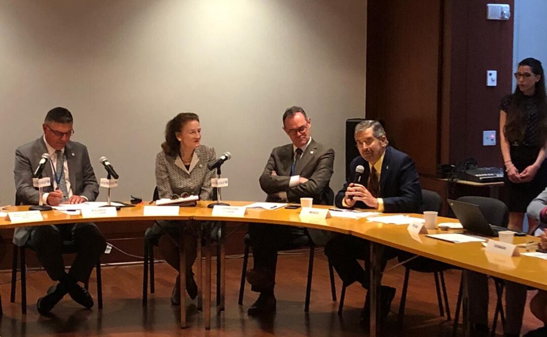 Reunión entre la Directora Ejecutiva de UNICEF, Henrietta Fore y el Representante Permanente de México ante la ONU, Juan Ramón de la Fuente / Tomada de Twitter @UNICEFMexico